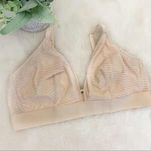 [Lively] Nude Elastic Band Non Padded Bralette Support Coverage Comfort Bra
